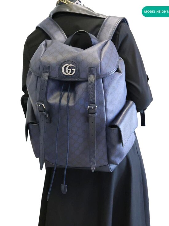 GUCCI  Ophidia GG Supreme Canvas Backpack Navy Blue 598140